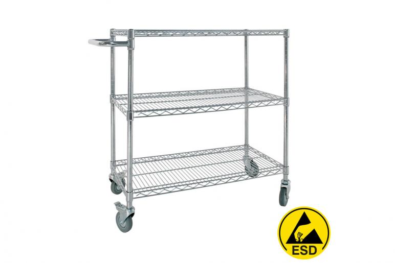 ESD Antistatic chrome wire shelving for electronics equipment MeshSTOR