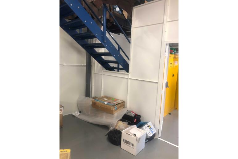 Large Double Doors with Service Hatch in Mesh Partitioning | MeshSTOR