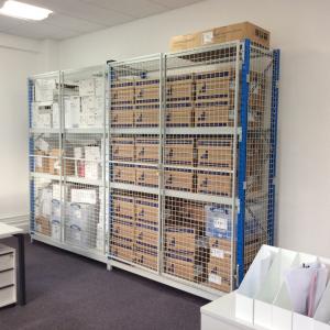 Mesh security doors and panels for enclosing pallet racking | MeshSTOR